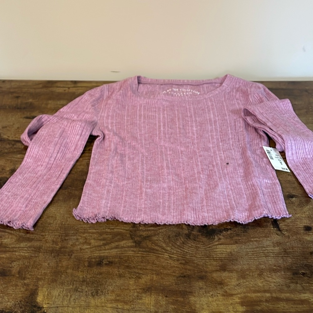 Aeropostale cropped pink top long sleeve
